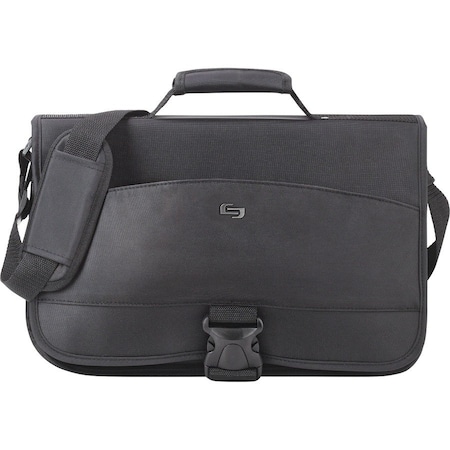 Solo Messenger Bag, 15.6" Laptop Pocket, 3-1/10"Wx17"Lx12-1/2"H, BK USLNY104
